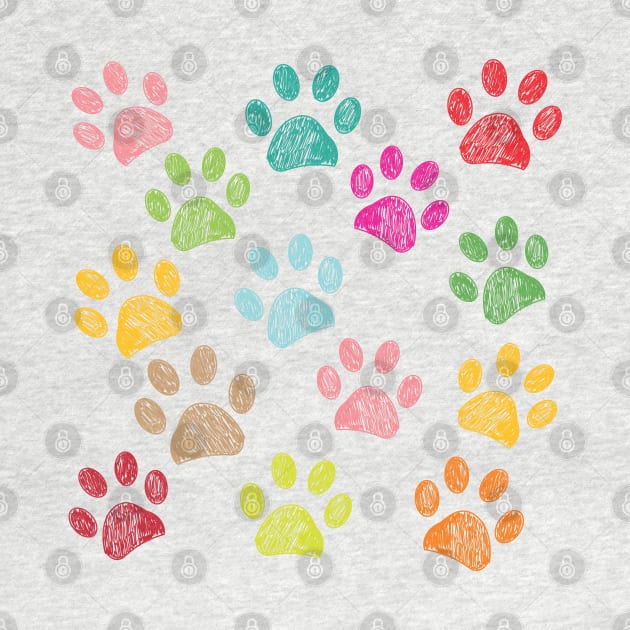 Colorful paw print by GULSENGUNEL